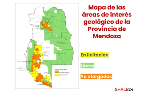La Provincia de Mendoza se encuentra licitando 17 áreas de interés hidrocarburífero en su territorio: 5 son para explotación.