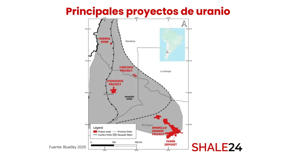 Amarillo Grande no es una iniciativa aislada, sino un cinturón de uranio-vanadio que se extiende en la sección rionegrina de la cuenca neuquina.