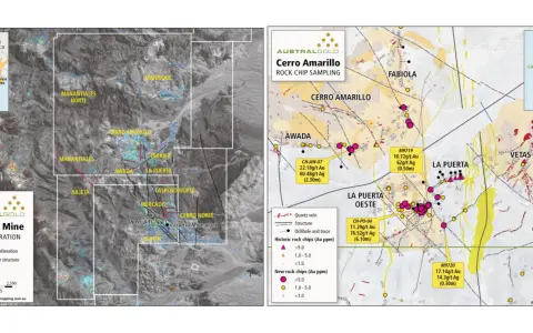 Austral Gold busca capitalizar las reservas probadas y probables de los sectores Julieta, Mercado y los acopios existentes dentro del distrito Casposo
