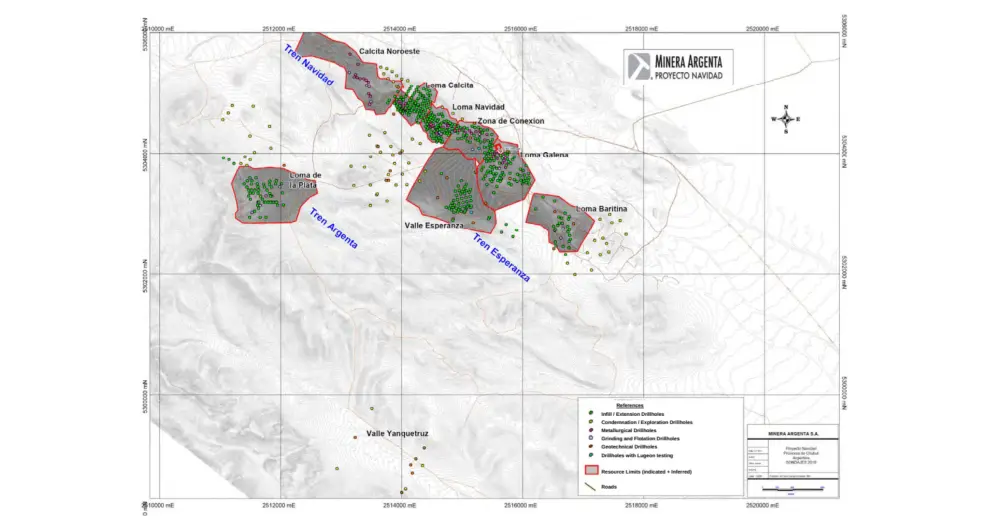 Con una reserva estimada en más de 600 millones de onzas, el proyecto Navidad es el mayor depósito de plata del mundo todavía sin desarrollar.