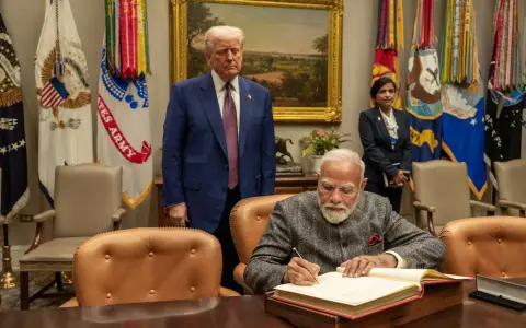 Narendra Modi en la Casa Blanca, durante 2025