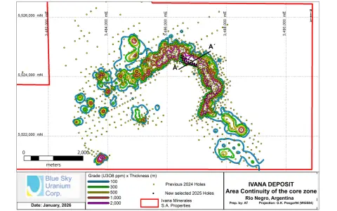 Las últimas perforaciones confirmaron intersecciones de mayor ley dentro y adyacente al núcleo del yacimiento Ivana.