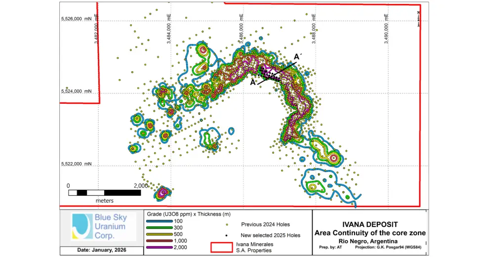 Las últimas perforaciones confirmaron intersecciones de mayor ley dentro y adyacente al núcleo del yacimiento Ivana.