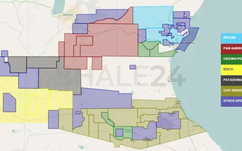 A febrero de 2026, seis operadores concentran la mayor cantidad de áreas de la cuenca del Golfo San Jorge. 