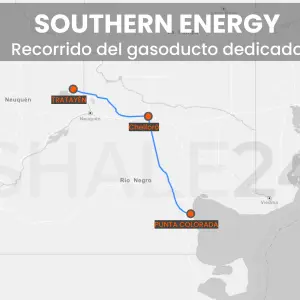 El ducto, de 473 kilómetros de longitud y 36 pulgadas de diámetro, está diseñado para transportar hasta 28 millones de metros cúbicos por día (Mm³/d)