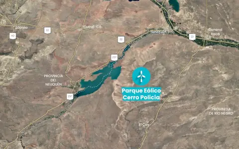 El Parque Eólico Cerro Policía se levantará sobre la Meseta de Rentería, en el Departamento El Cuy, e incorporará 300 MW al SADI