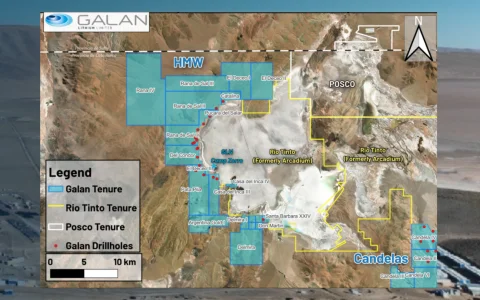 El proyecto Hombre Muerto Oeste está rodeado de otros yacimientos de litio de clase mundial, operados por Rio Tinto y Posco