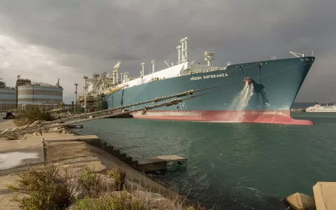 The FSRU Höegh Esperanza in Wilhelmshaven injects up to 5 billion m³ annually into Germany's gas system: approximately 6% of total demand.