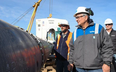 Horacio Marín de YPF durante una visita a VMOS, el proyecto de exportación de shale oil para Vaca Muerta