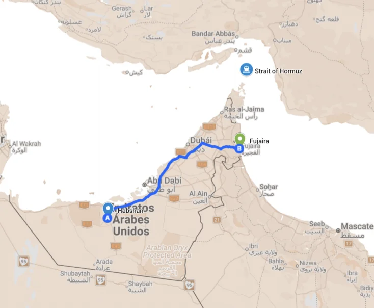 Mapa nro. 3
Oleoducto ADCOP. Habshan-Fujairah
Capacidad: 2 MM de barriles