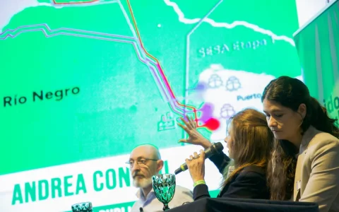 "A partir de acá empezamos a escribir la historia de la provincia de Río Negro como productores energéticos", dijo Andrea Confini.