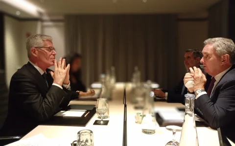 Durante la Argentina Week, este año en Nueva York, el canciller Quirno compartió una cena con Mark Nelson, VP Chevron