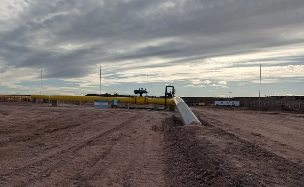 El Km 0 del Gasoducto Perito Moreno, que sale en la planta de TGS en Tratayén, en Neuquén, y recorre 563 km hasta Salliqueló, en Buenos Aires.