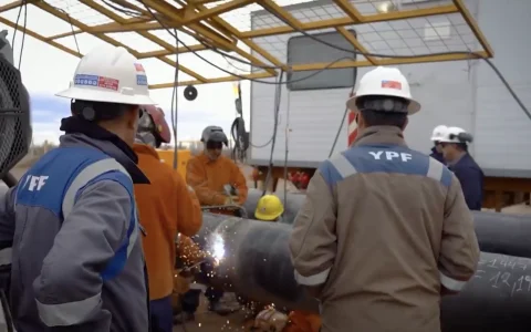 The construction was entrusted to an international consortium comprising Pumpco (United States), Bonatti (Italy), and Contreras Hermanos