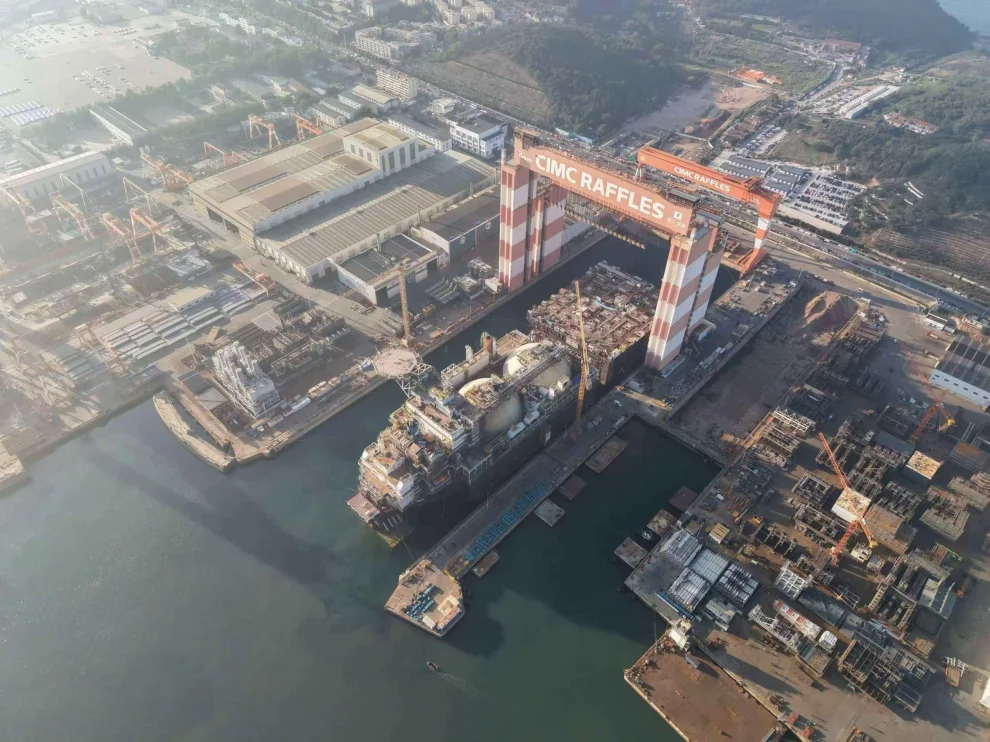 El Esperanza salió del taller de fabricación la última semana en el astillero de Yantai CIMC Raffles, en China