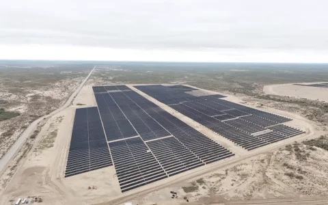 Según informó la empresa, el parque ocupa 500 hectáreas y tiene instalados 250.000 paneles bifaciales