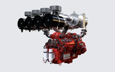 Entre las soluciones que Cummins presenta se destaca el Kit Dual Fuel para motores QSK50, una tecnología que permite utilizar diesel y gas