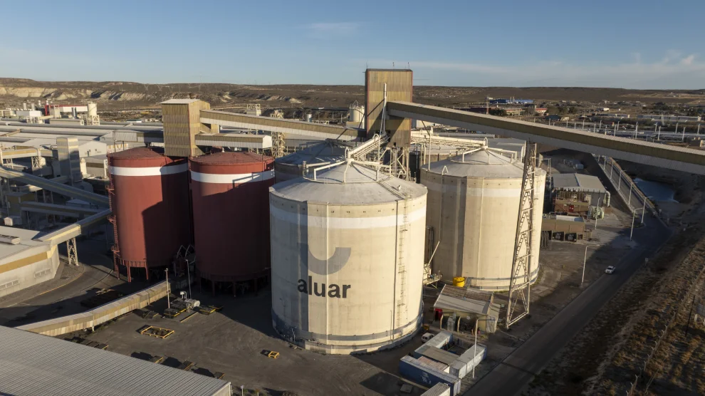 La planta del Parque Eólico Aluar, ubicada en Puerto Madryn, Chubut con una vista general