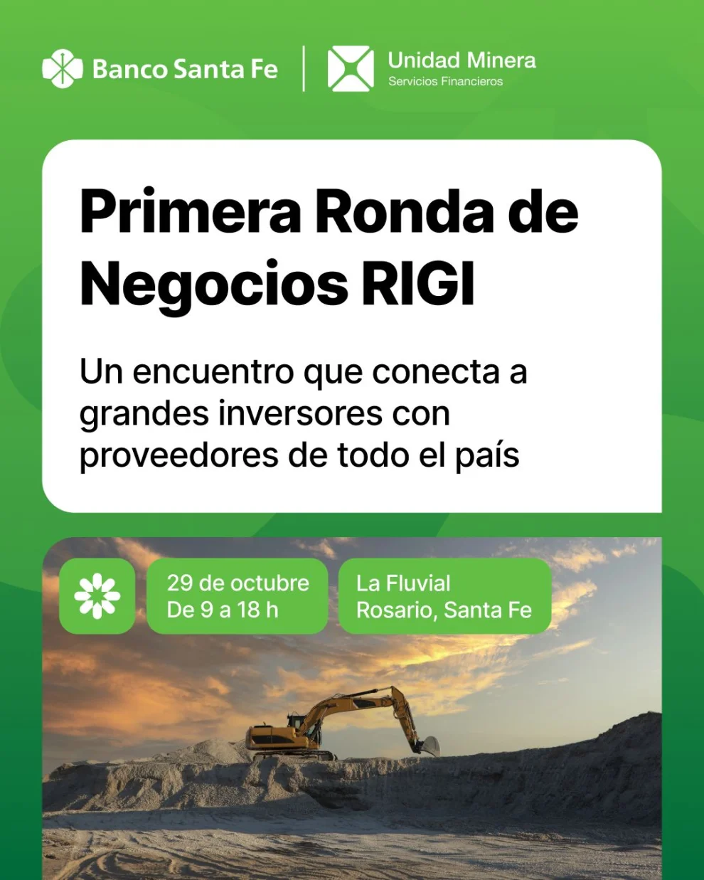 La Primera Ronda de Negocios RIGI se dictará mañana 29 de octubre de 09:00 a 18:00 hs en la Fluvial, Rosario, Santa Fé